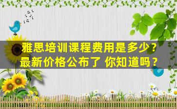 雅思培训课程费用是多少？最新价格公布了 你知道吗？